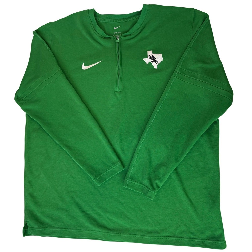 NIKE Dri-Fit UNT Football Jason Martinez Green 1/4 Zip Pullover Lightweight‎  XL